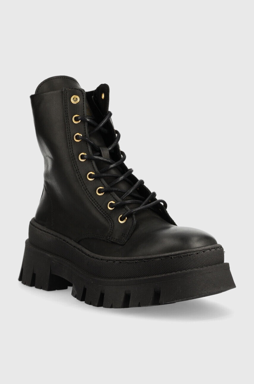 Steve Madden Кожени кубинки Frederique в черно с платформа - Pepit.bg