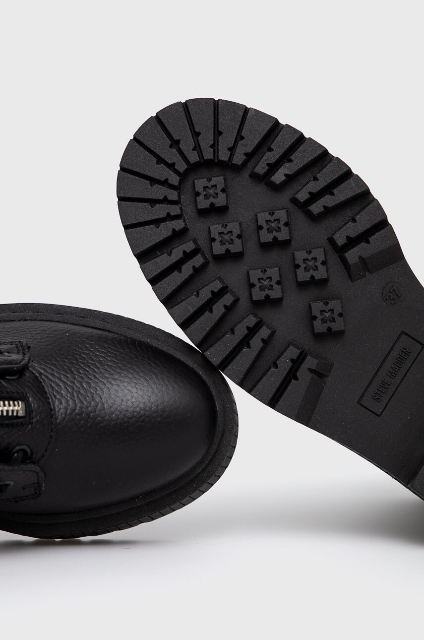 Steve Madden Кожени кубинки дамски в черно с платформа - Pepit.bg