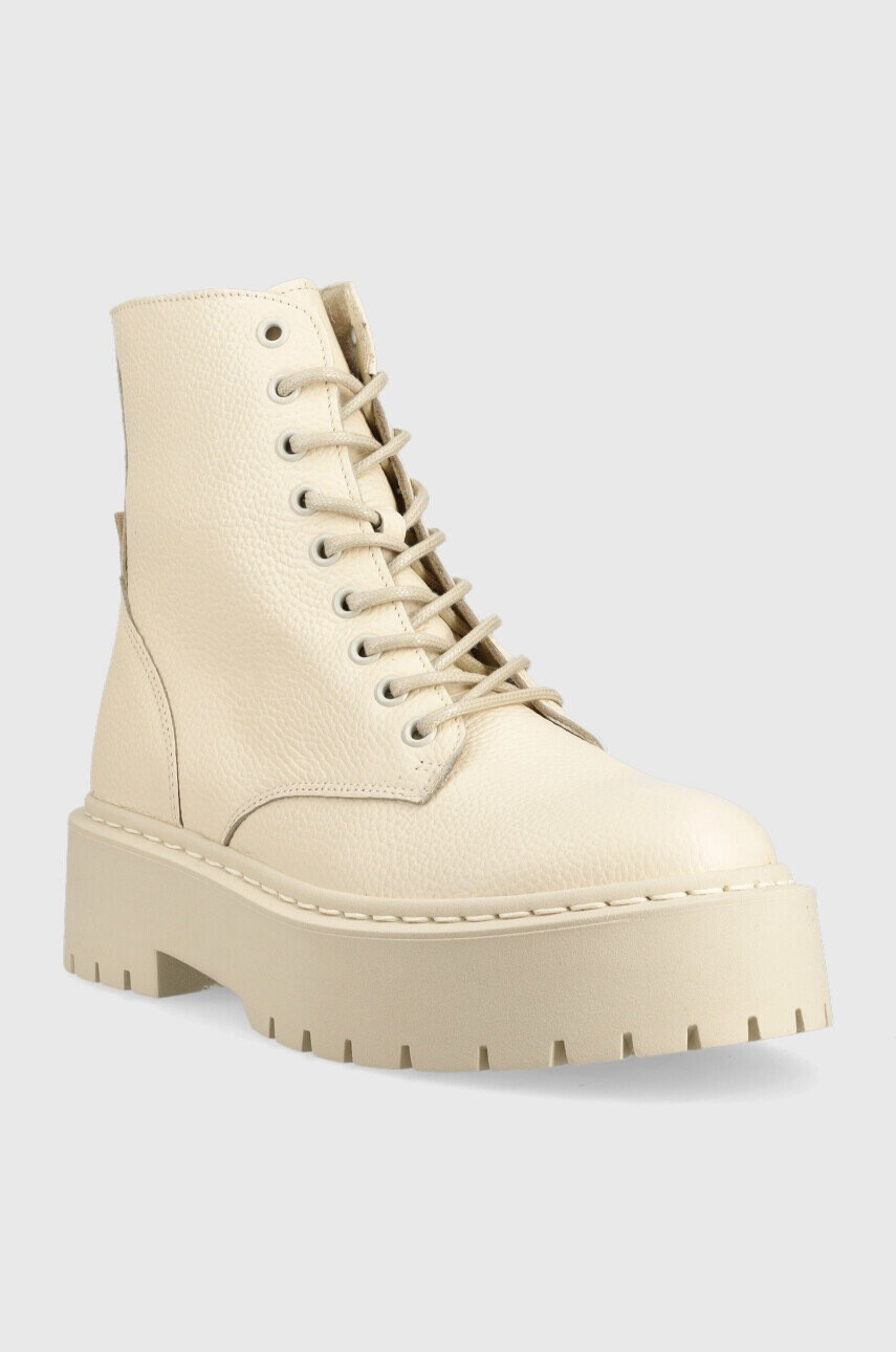 Steve Madden Кожени кубинки Skylar в бежово с платформа - Pepit.bg