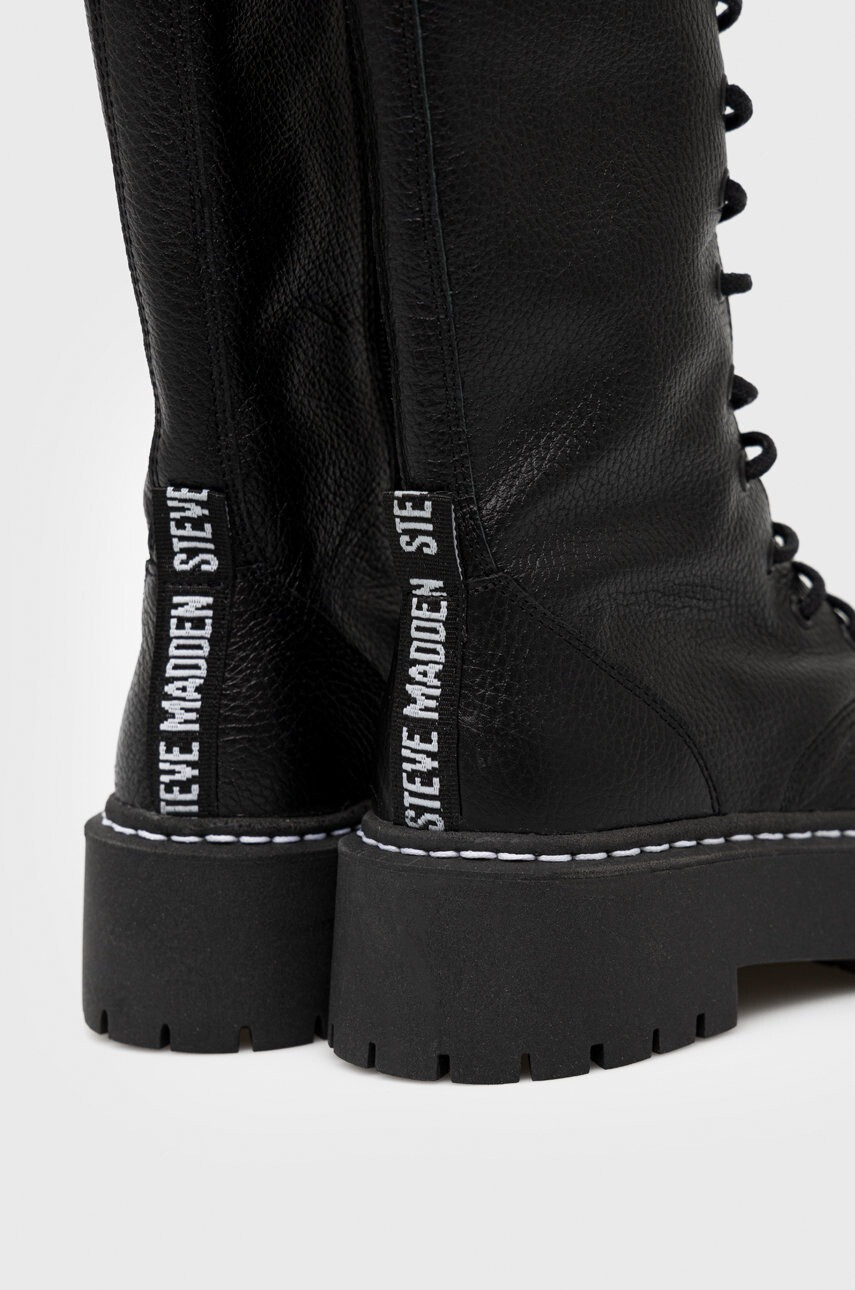 Steve Madden Кожени кубинки Vroom в черно с платформа - Pepit.bg