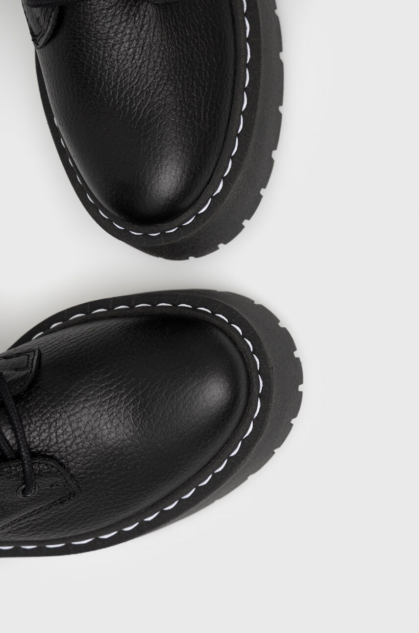 Steve Madden Кожени кубинки Vroom в черно с платформа - Pepit.bg