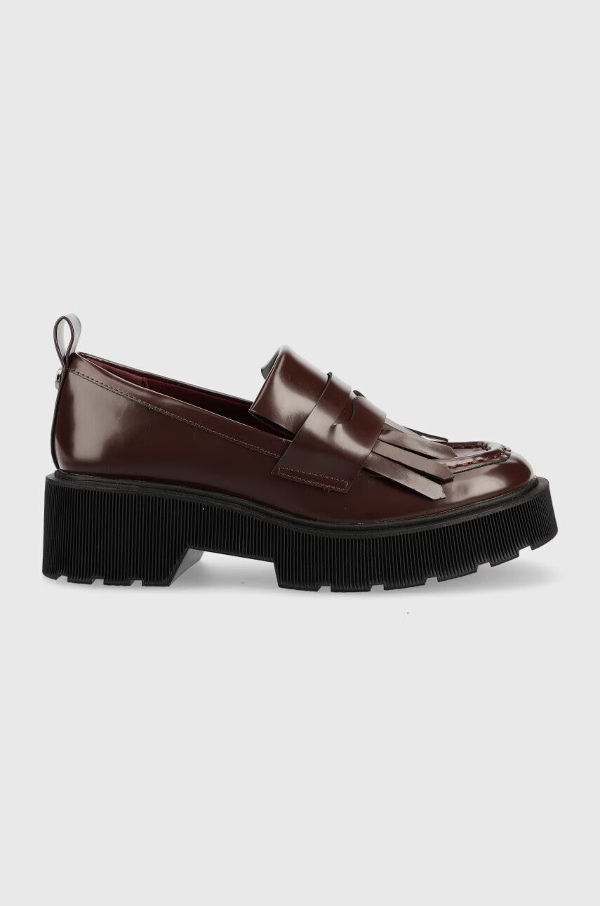 Steve Madden Мокасини Marleigh в бордо с платформа - Pepit.bg