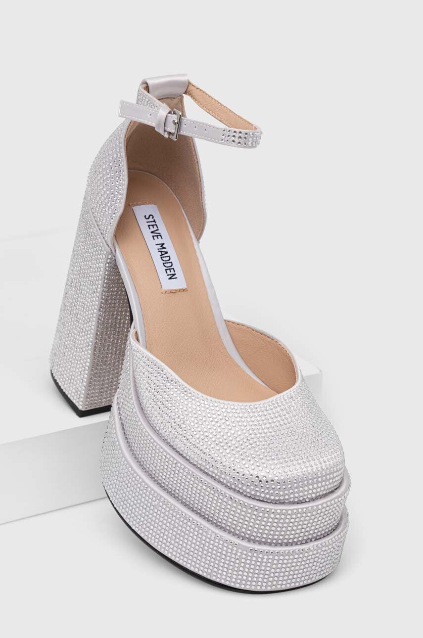 Steve Madden Обувки с дебел ток Charlize-R в сребристо с висок ток SM11002257 - Pepit.bg