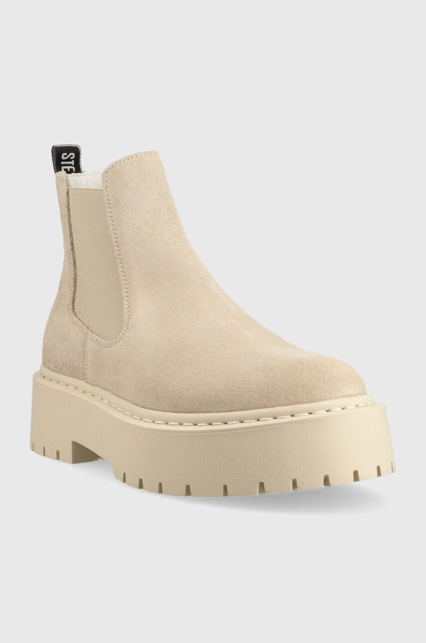 Steve Madden Велурени боти челси Veerly в бежово с платформа - Pepit.bg
