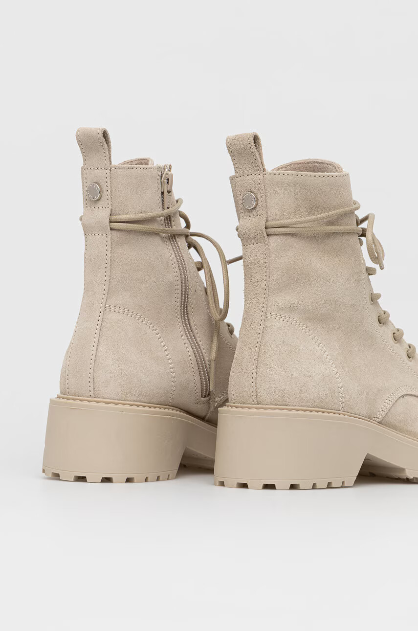 Steve Madden Велурени кубинки дамски в кремаво с равна подметка - Pepit.bg