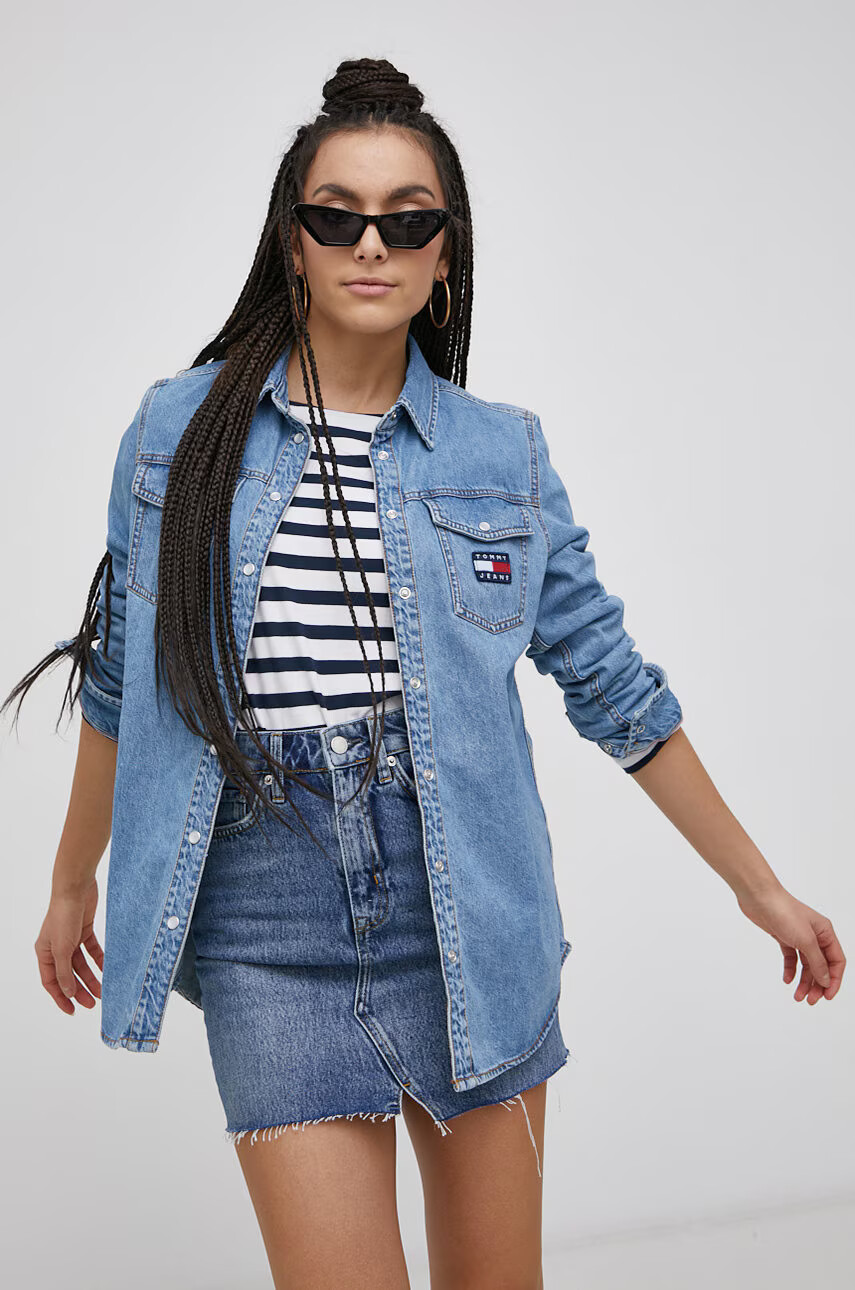 Superdry Дънкова пола къс модел със стандартна кройка - Pepit.bg