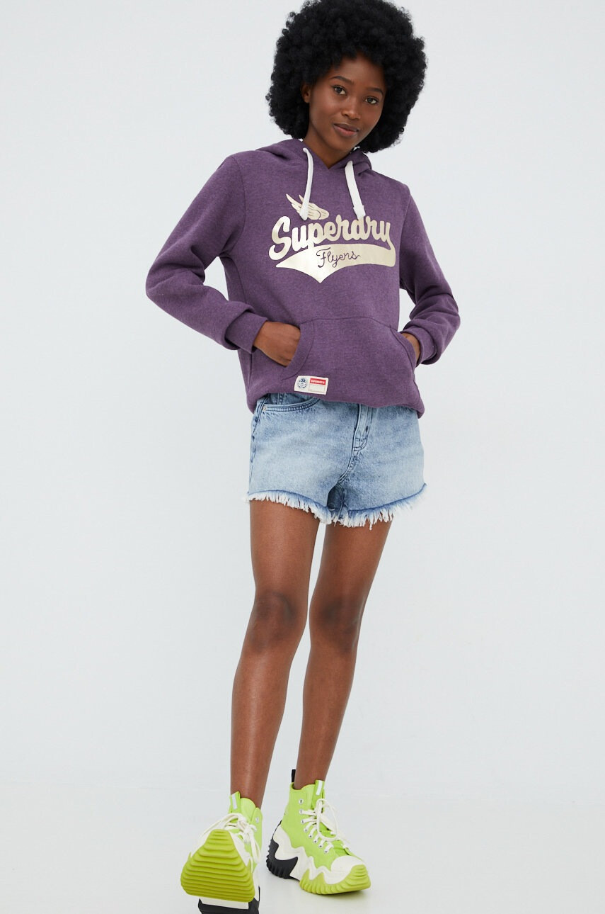 Superdry Дънкови къси панталони с висока талия - Pepit.bg