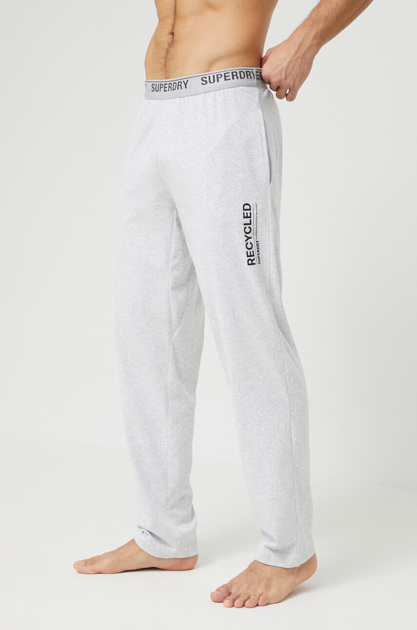 Superdry Долнище на пижама мъжко в сиво с принт - Pepit.bg