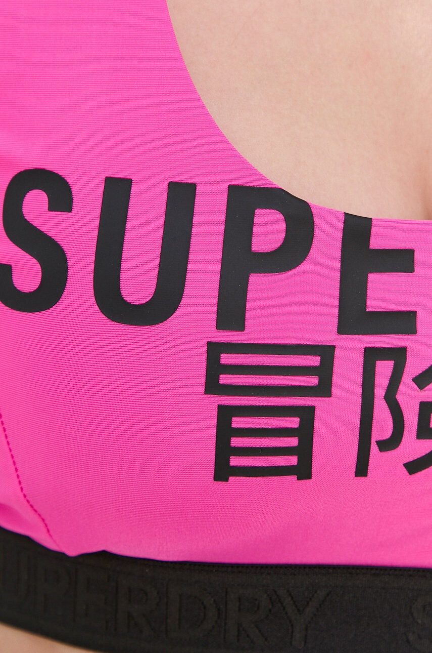 Superdry Горнище на бански в розово с мека чашка - Pepit.bg