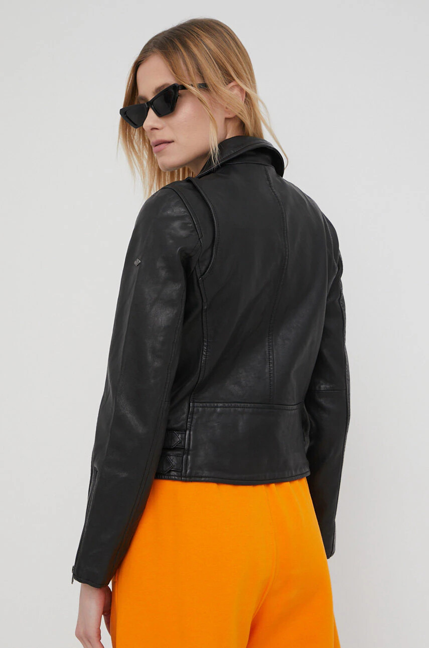 Superdry Кожено яке дамска в черно с преходна изолация - Pepit.bg