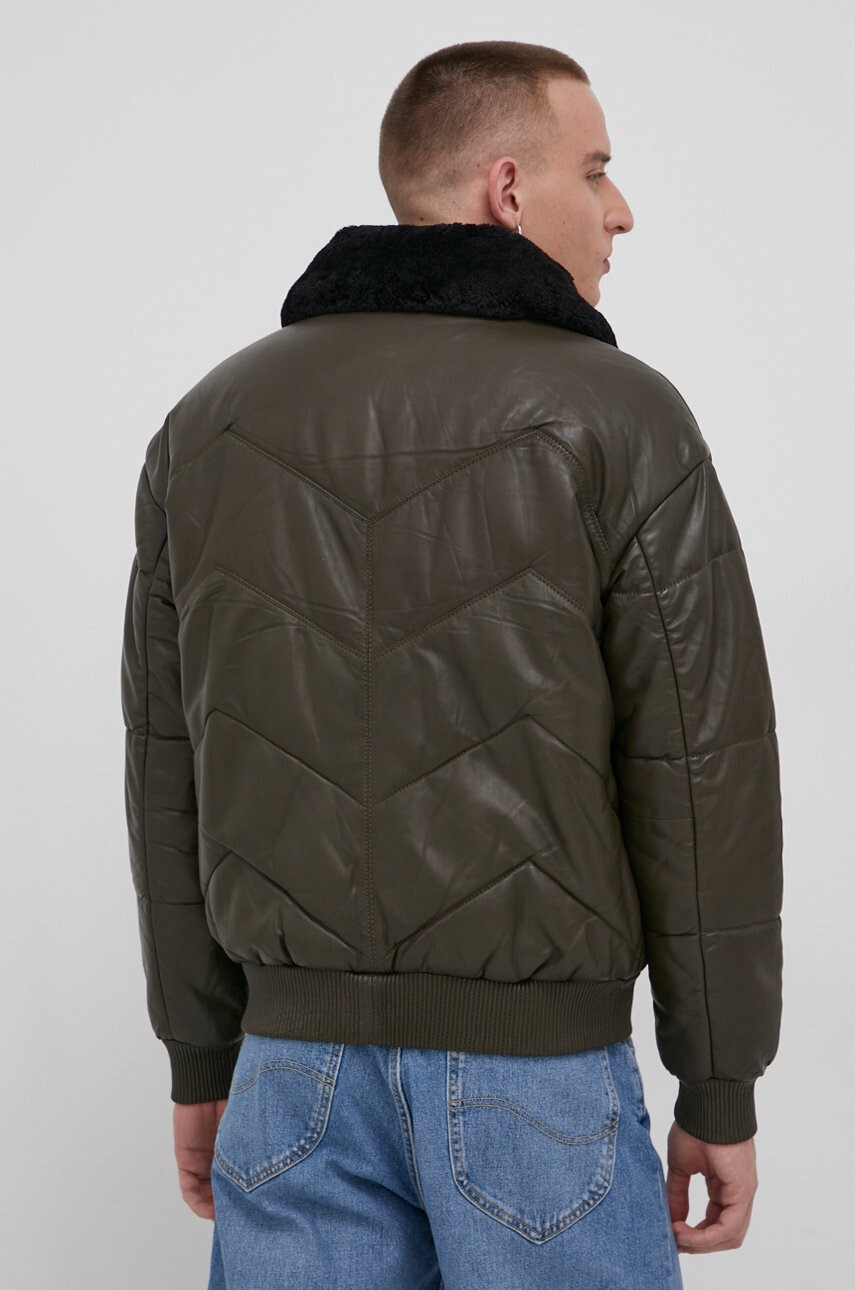 Superdry Koжено яке в зелено със зимна изолация - Pepit.bg