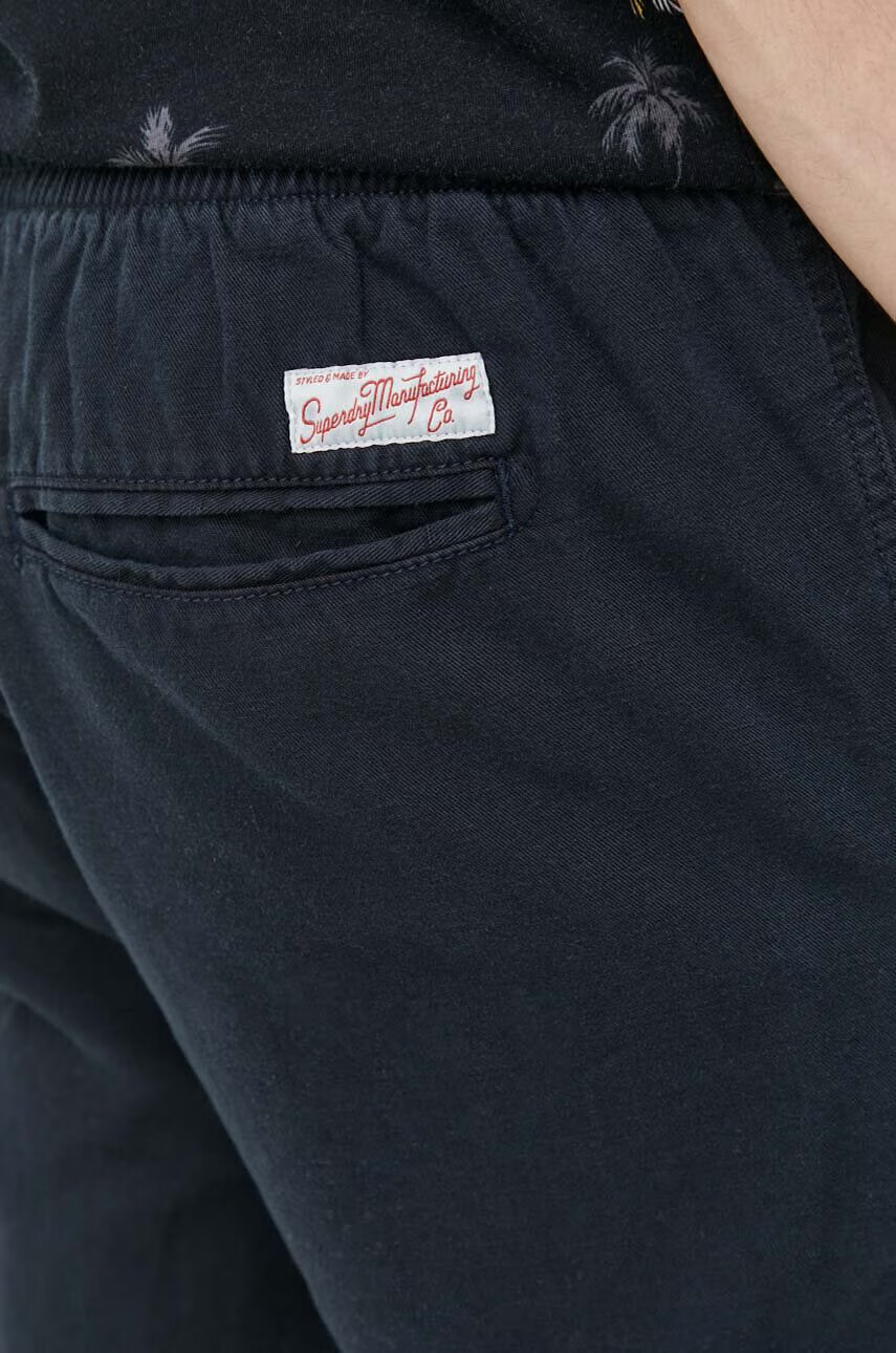 Superdry Къс панталон с лен в тъмносиньо - Pepit.bg