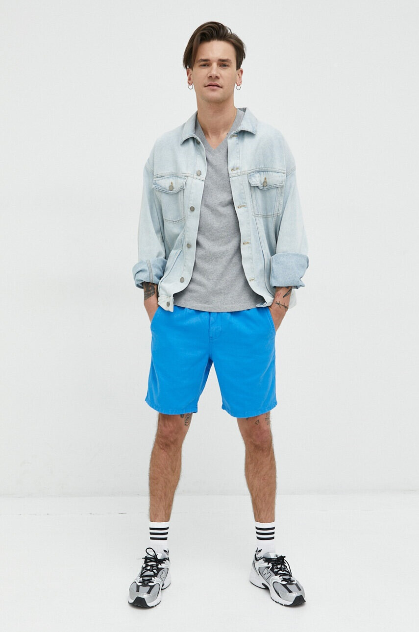 Superdry Къс панталон с лен - Pepit.bg