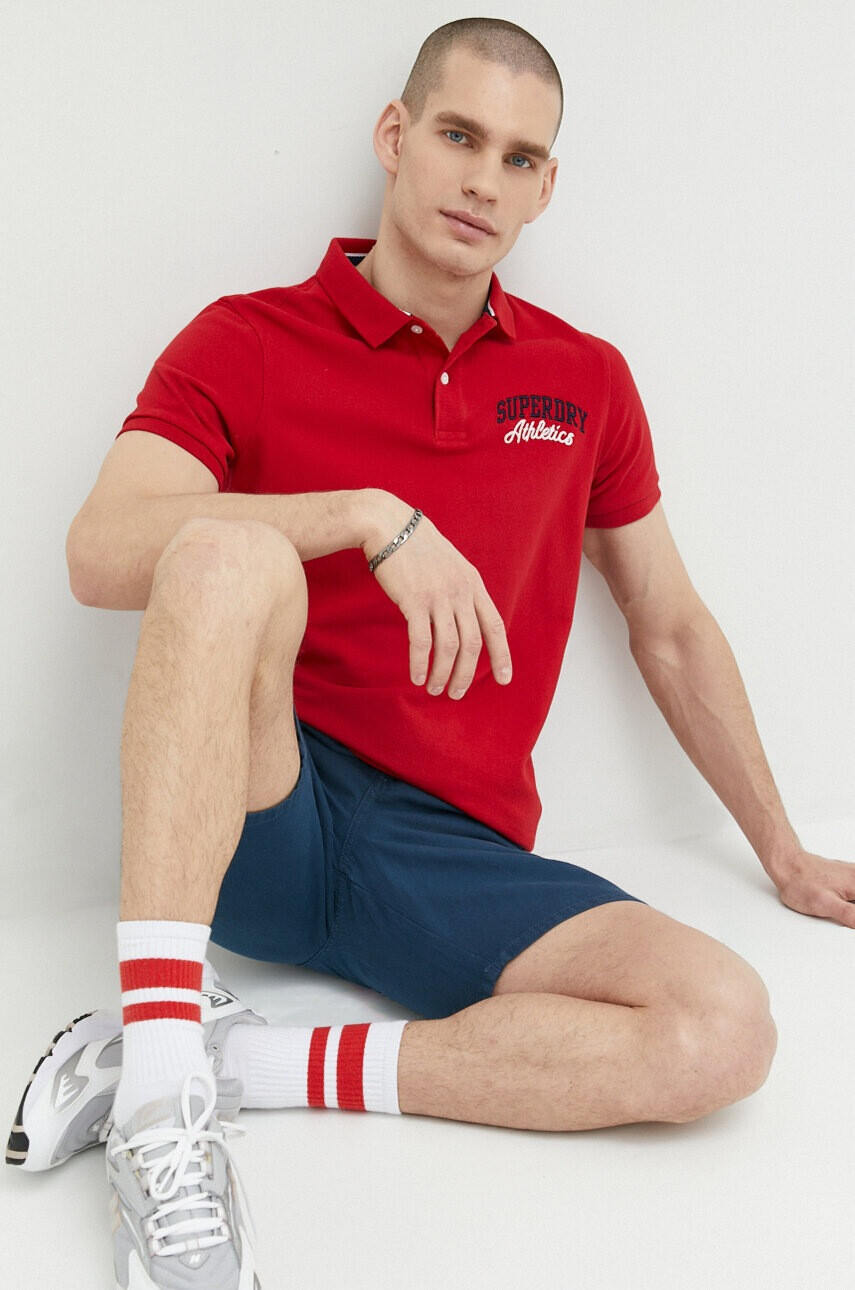 Superdry Къс панталон с лен в синьо - Pepit.bg