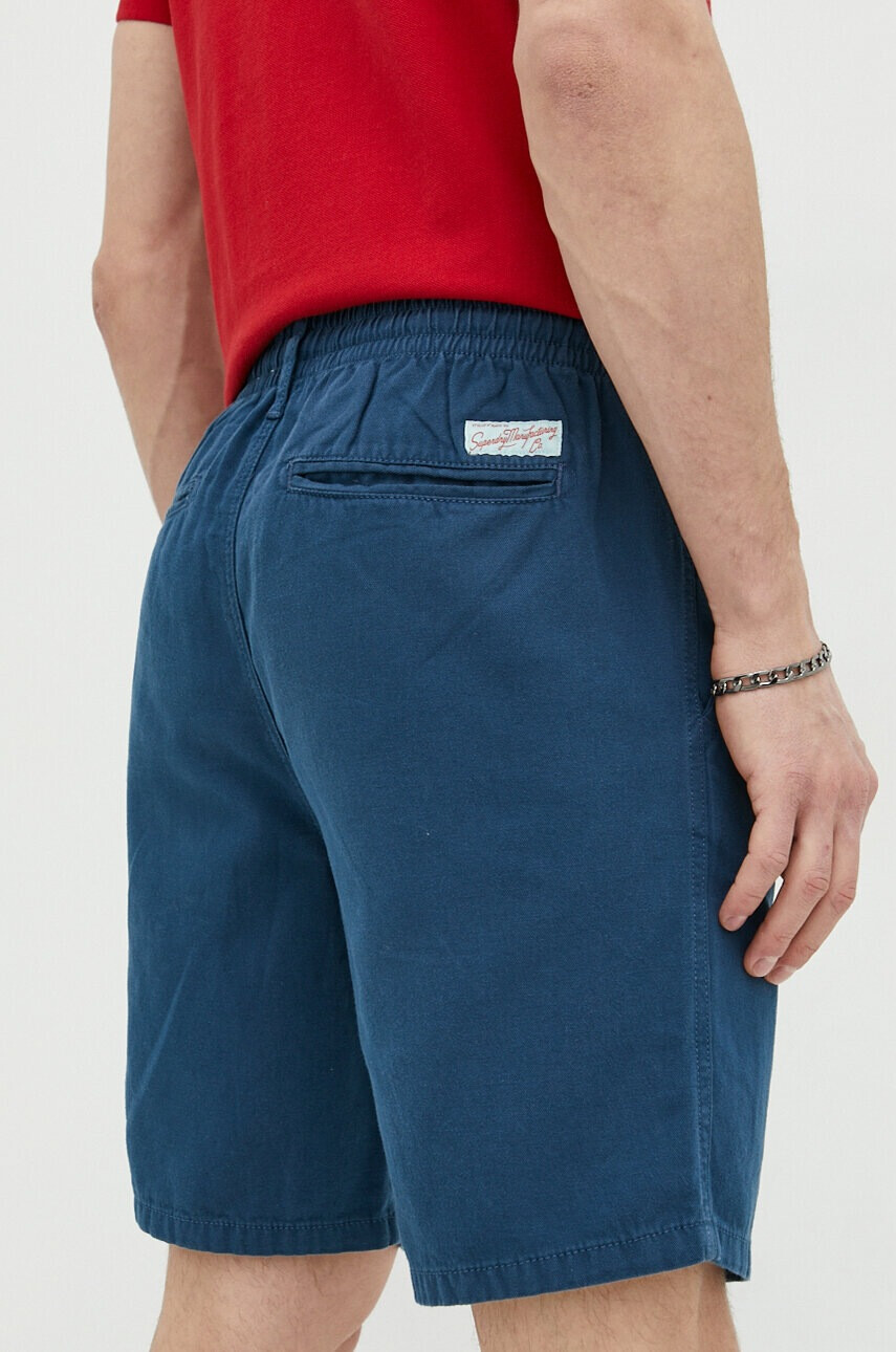 Superdry Къс панталон с лен в синьо - Pepit.bg