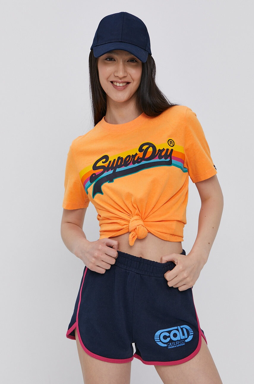 Superdry Къси панталони с изчистен дизайн с висока талия - Pepit.bg