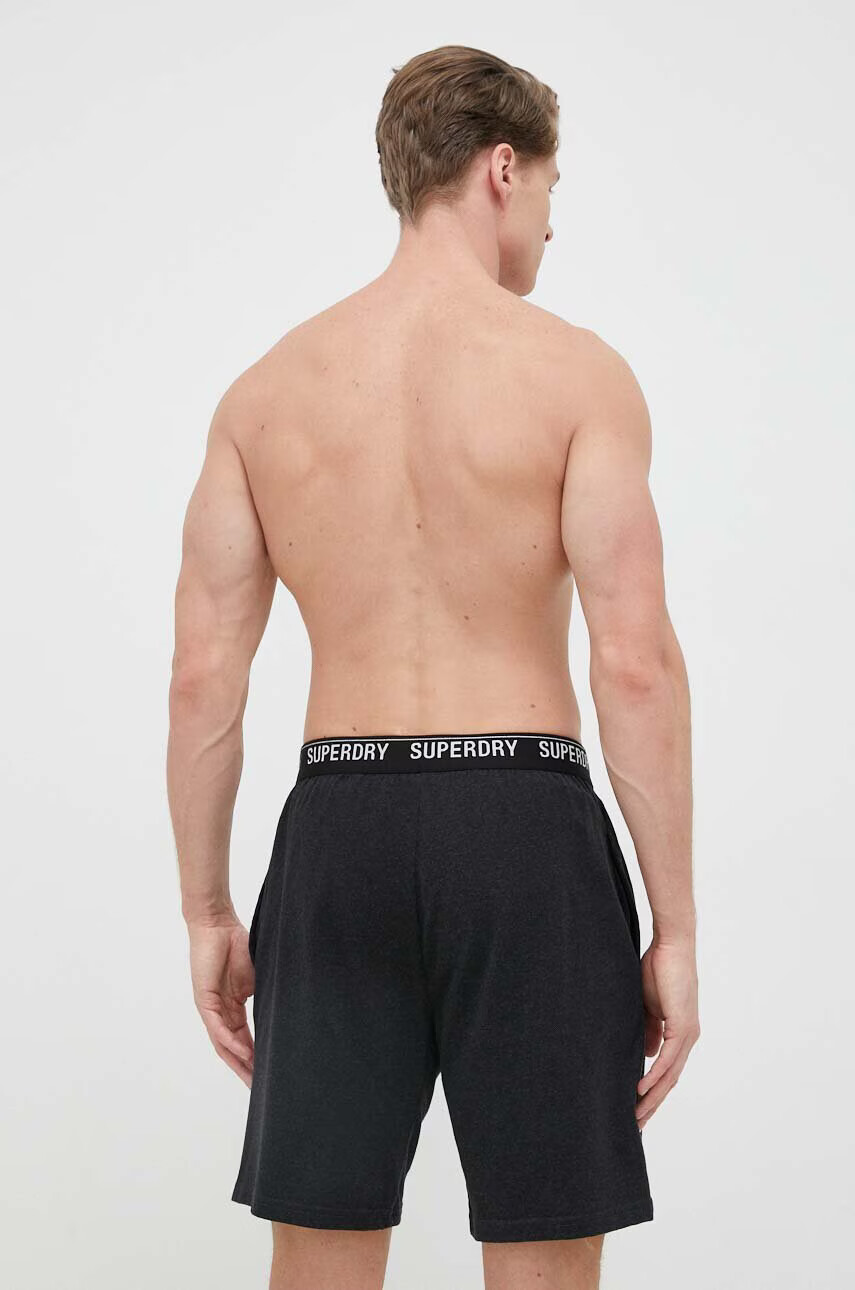 Superdry Късо долнище на пижама мъжко в черно с десен - Pepit.bg
