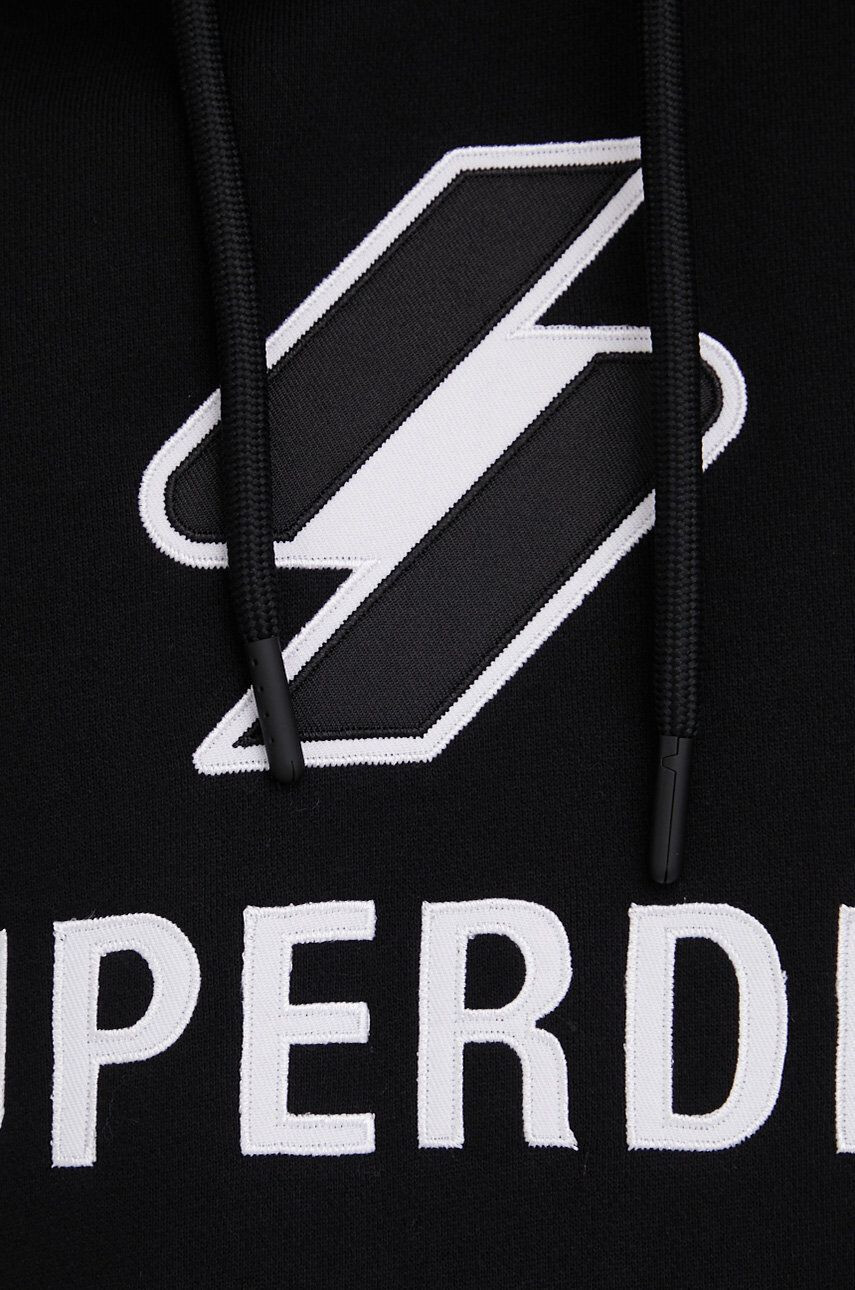 Superdry Памучен суичър в черно с апликация - Pepit.bg