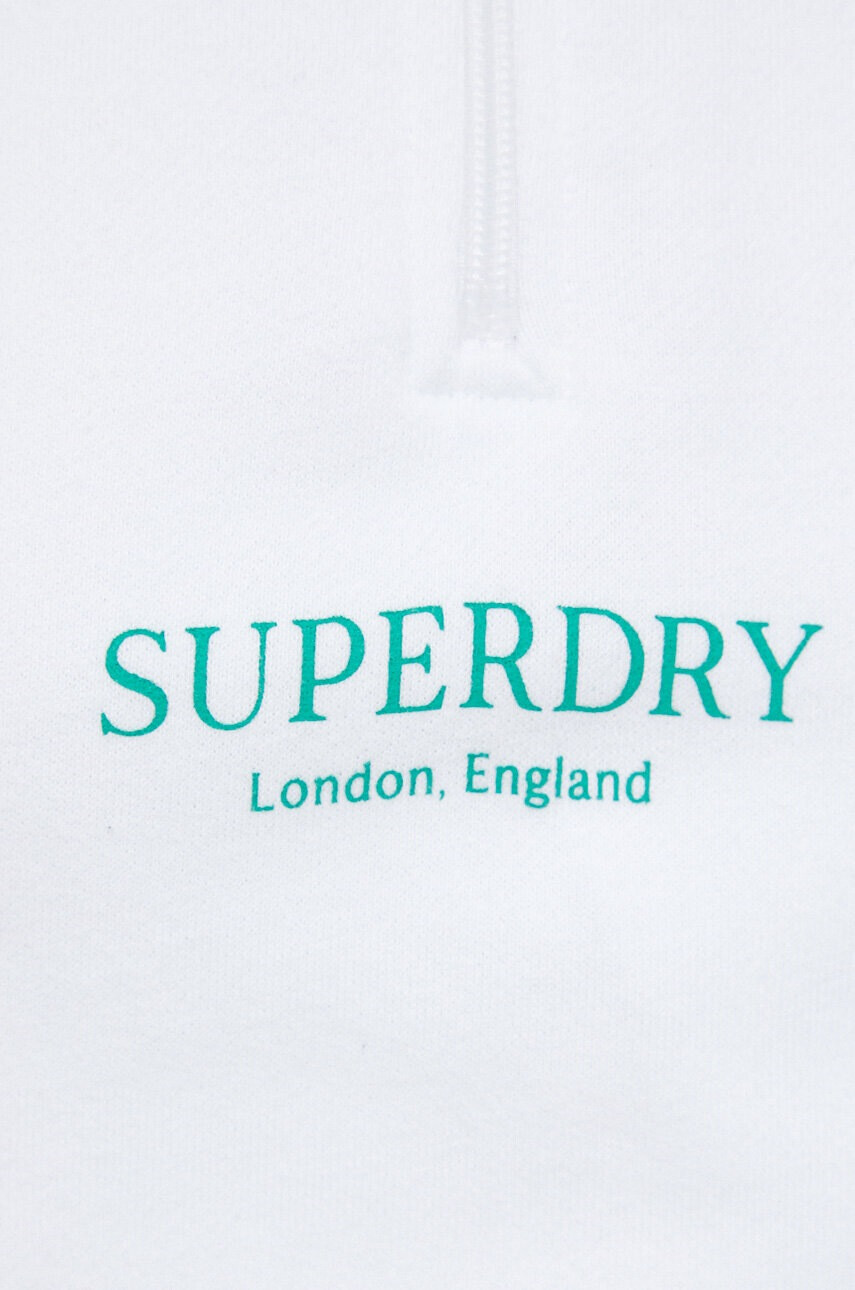 Superdry Памучен суичър в бяло с принт - Pepit.bg