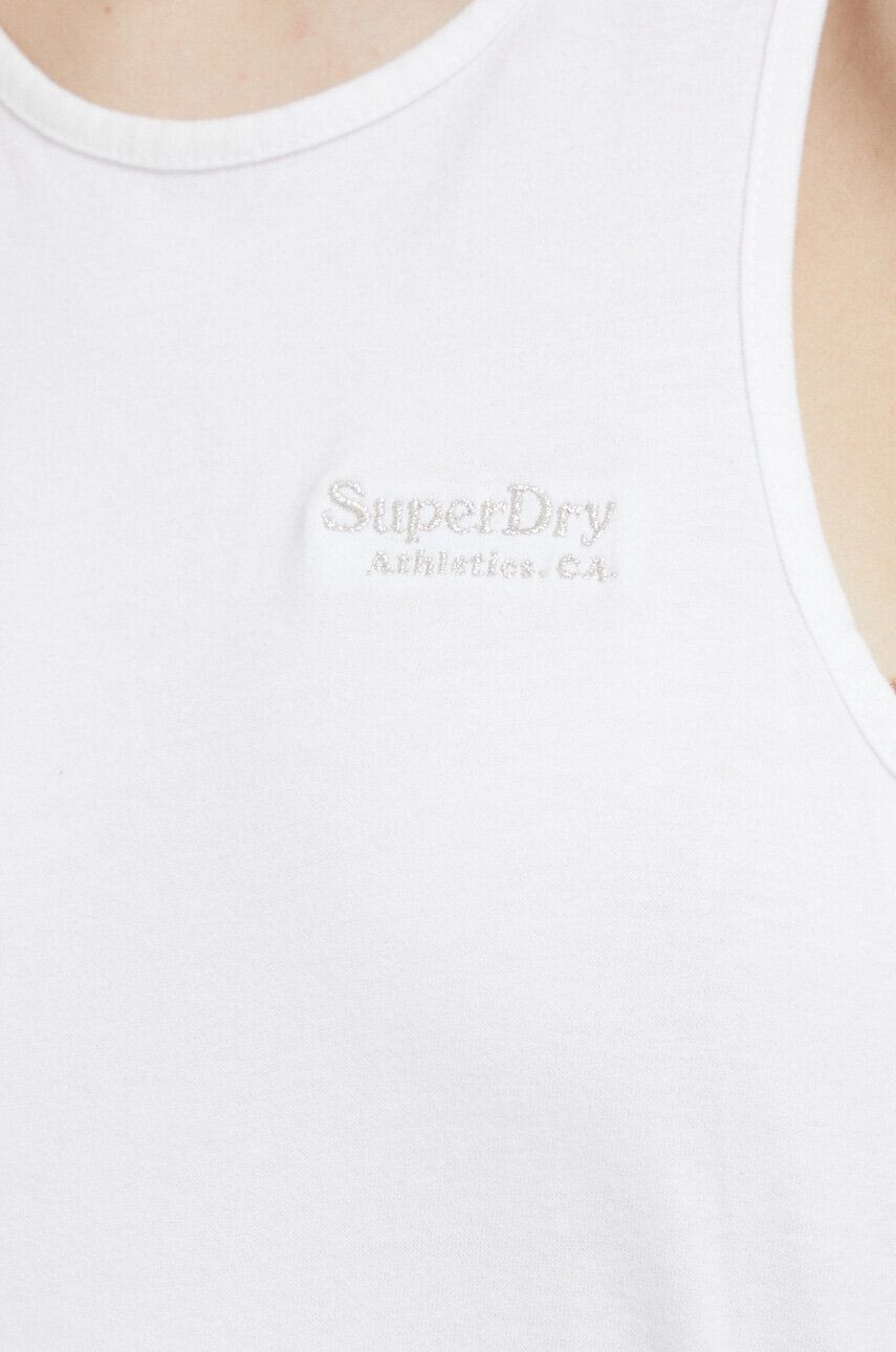 Superdry Памучен топ в бяло - Pepit.bg