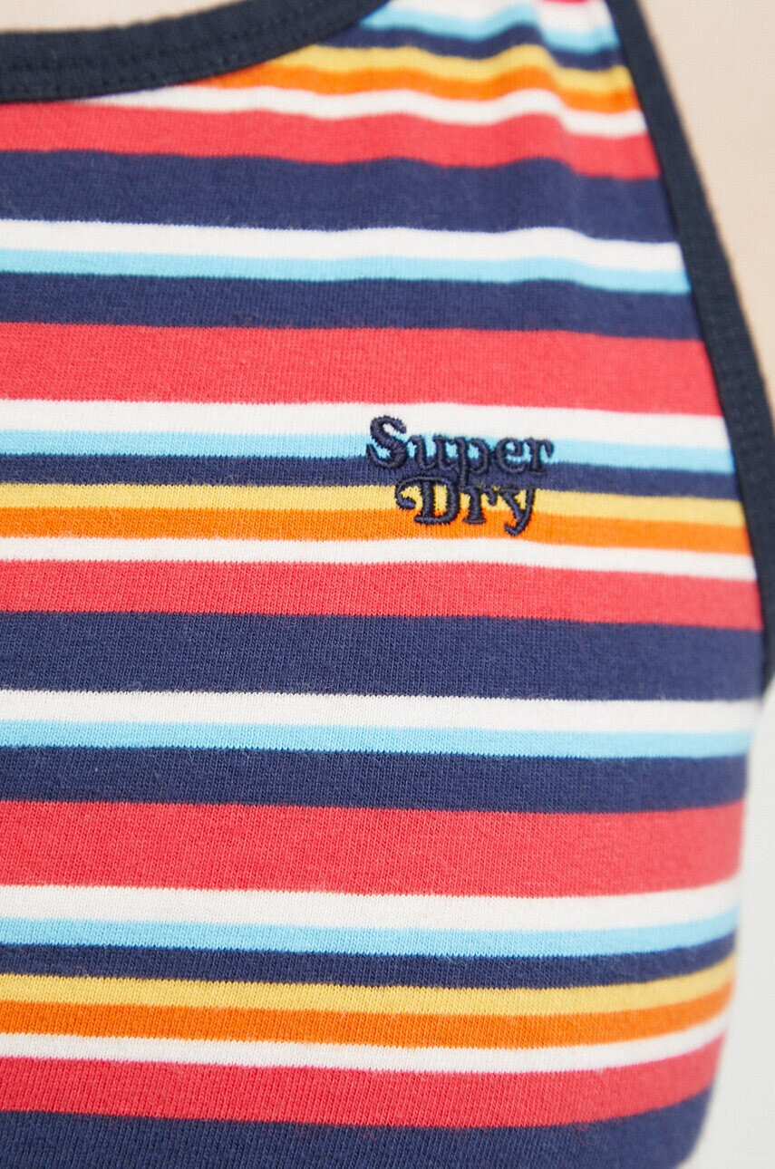 Superdry Памучен топ в тъмносиньо - Pepit.bg