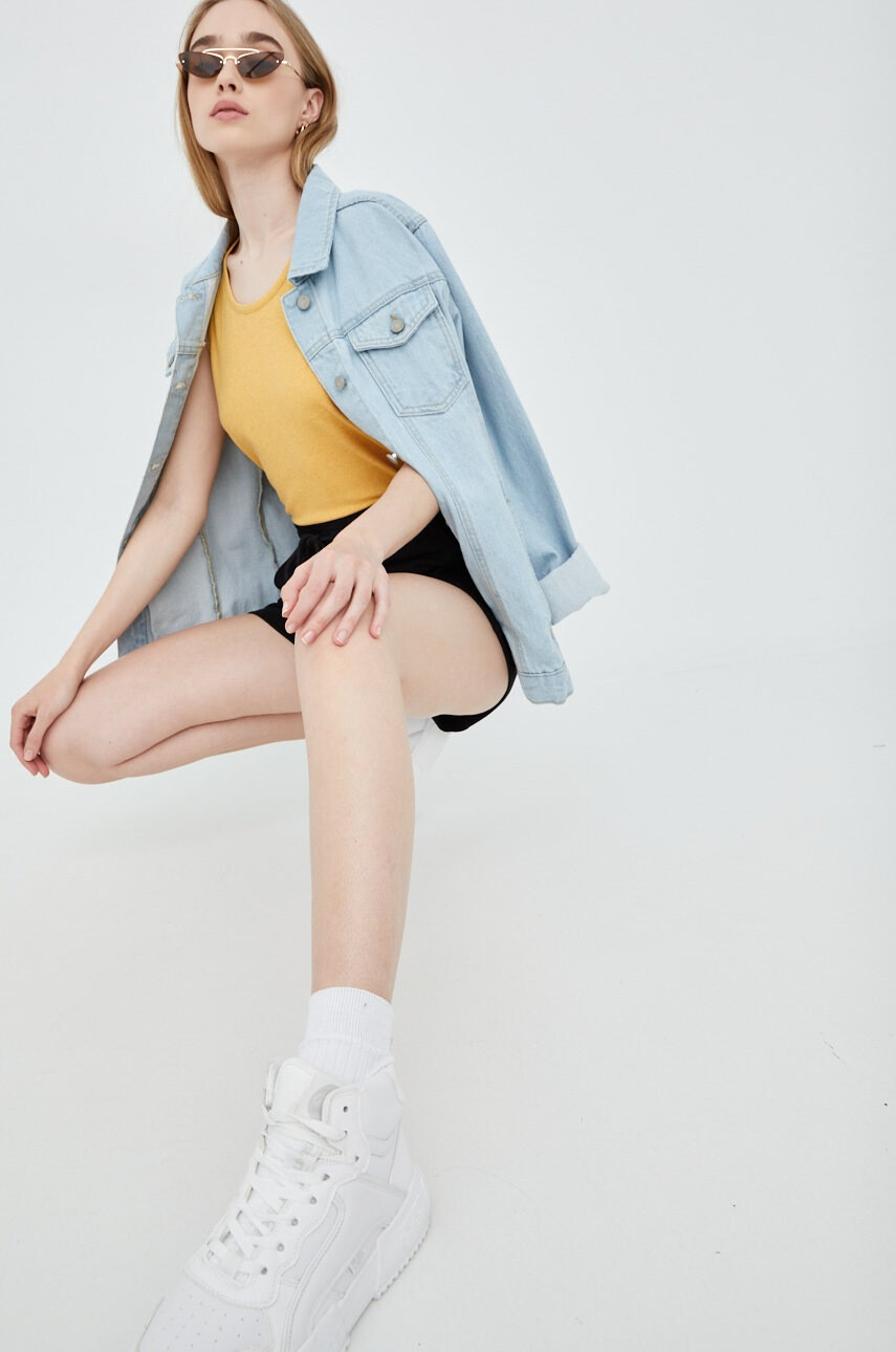 Superdry Памучен топ в жълто - Pepit.bg