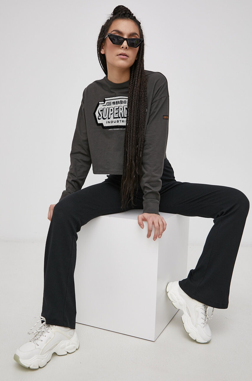 Superdry Памучна блуза с дълги ръкави - Pepit.bg