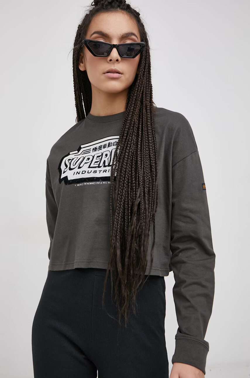 Superdry Памучна блуза с дълги ръкави - Pepit.bg