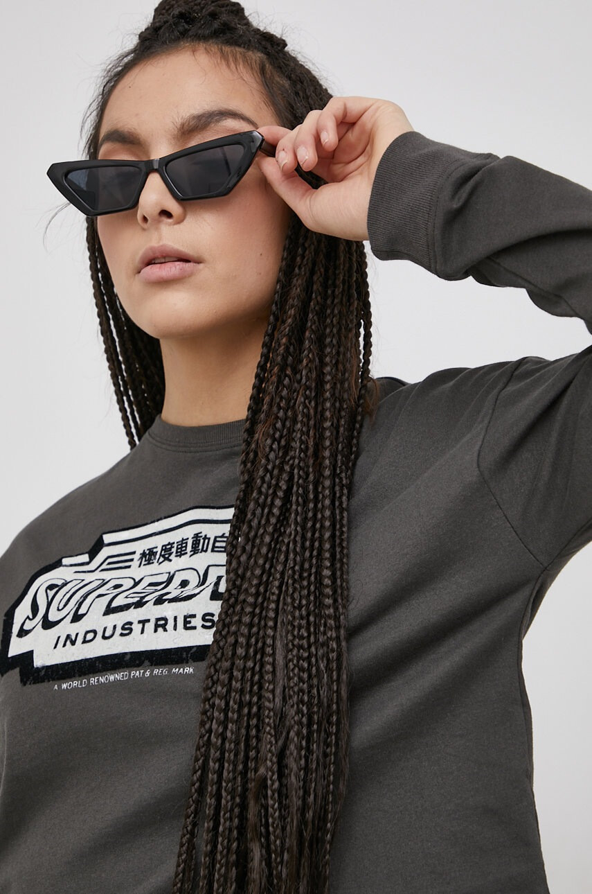 Superdry Памучна блуза с дълги ръкави - Pepit.bg