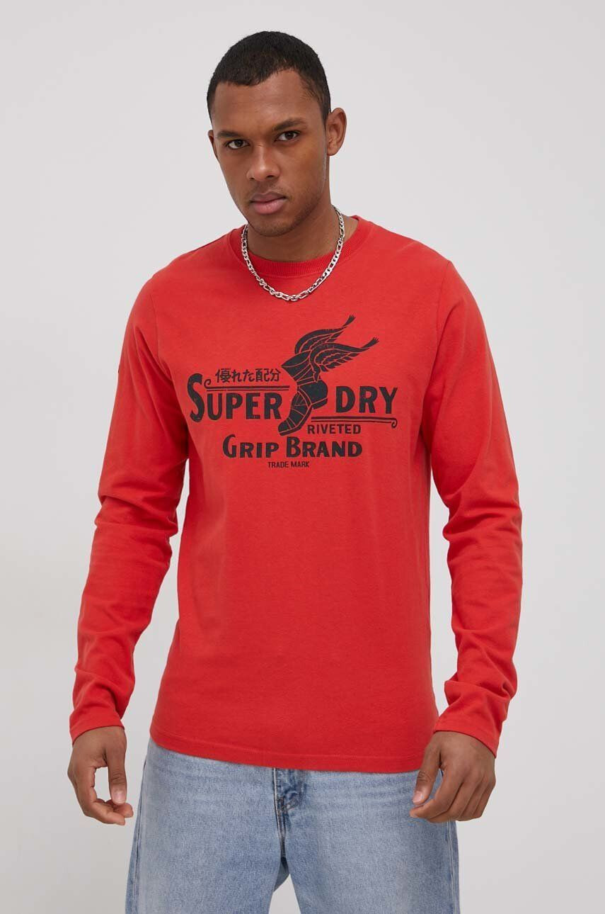 Superdry Памучна блуза с дълги ръкави - Pepit.bg