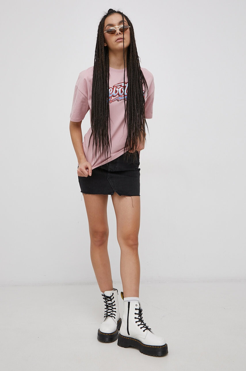 Superdry Памучна тениска в розово - Pepit.bg