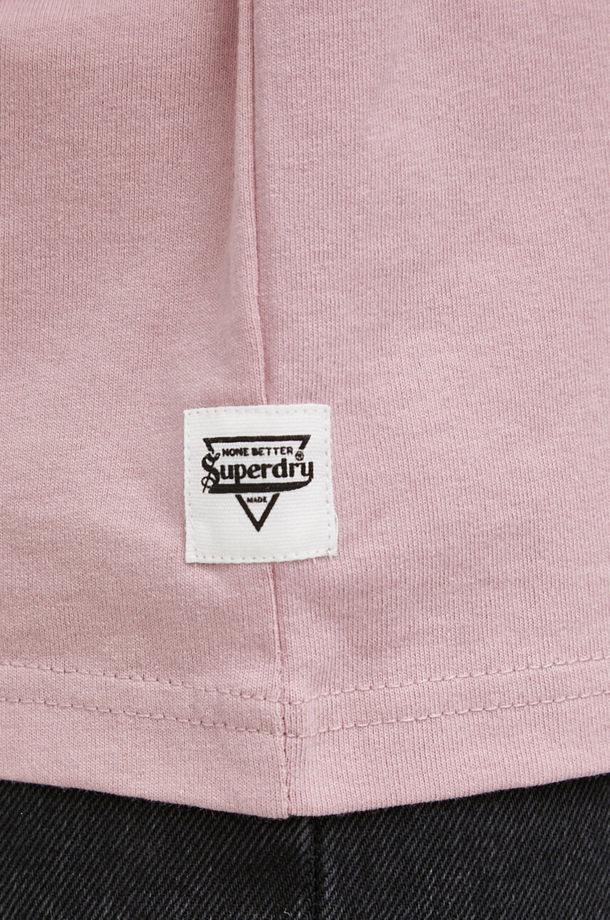 Superdry Памучна тениска в розово - Pepit.bg