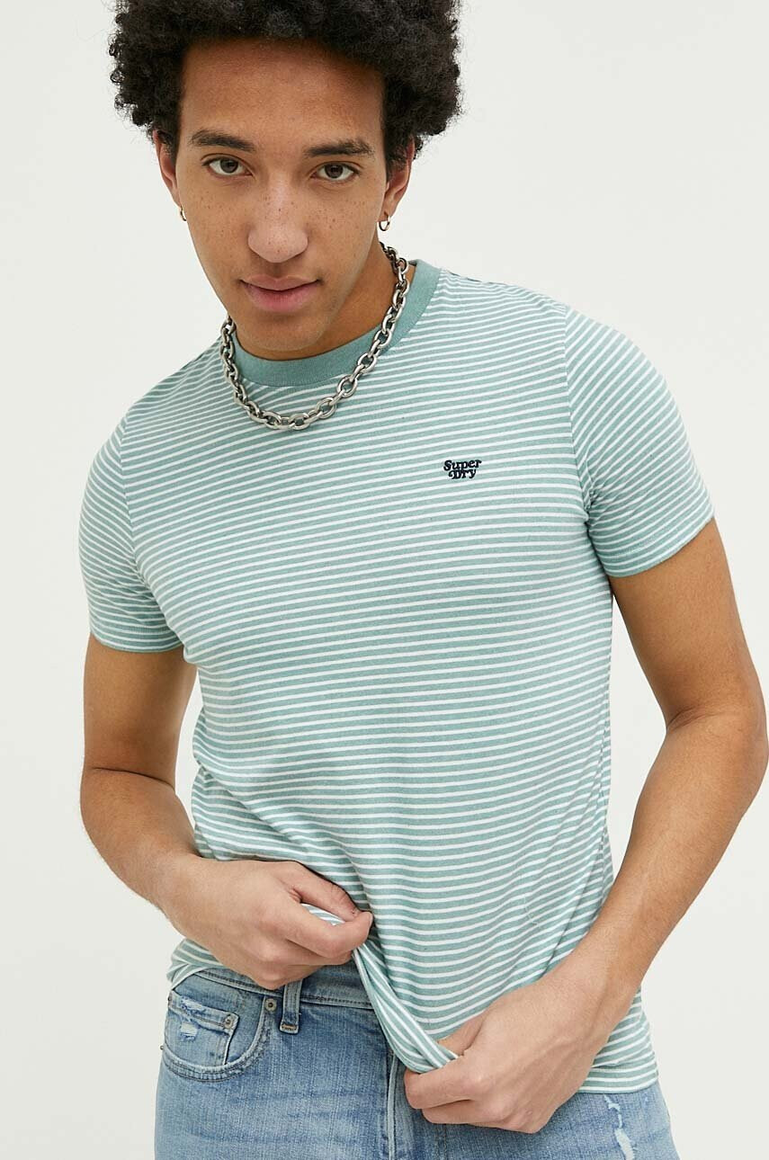 Superdry Памучна тениска в зелено - Pepit.bg