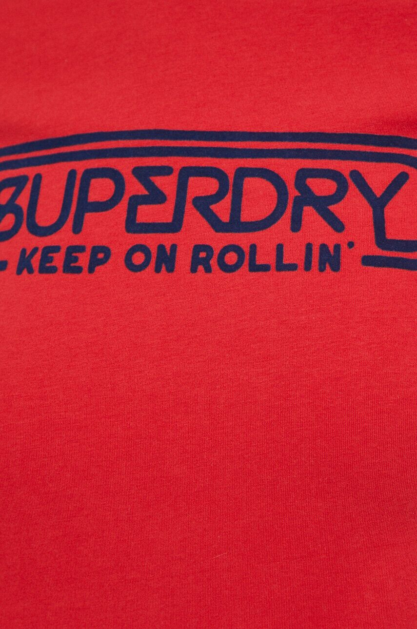 Superdry Памучна тениска в червено - Pepit.bg