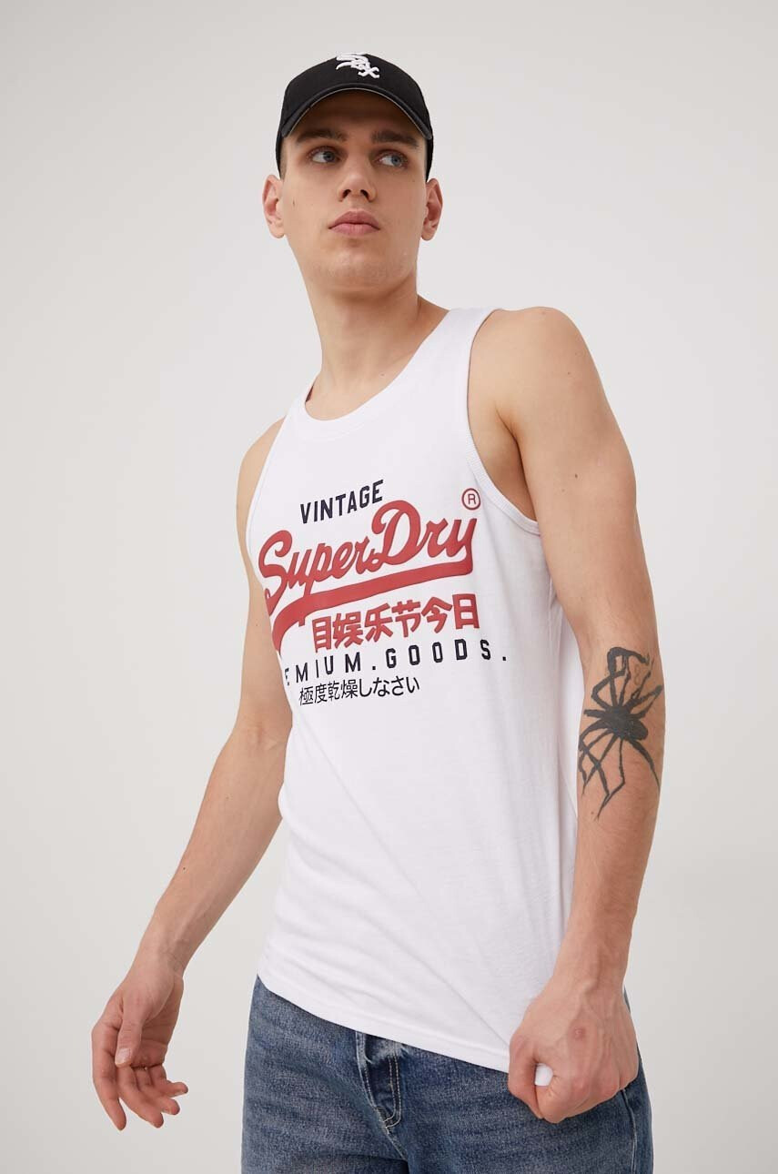 Superdry Памучна тениска в бяло - Pepit.bg