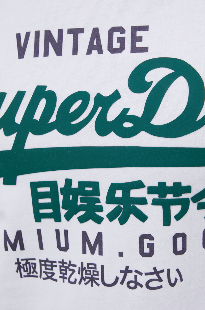 Superdry Памучна тениска в бяло с принт - Pepit.bg