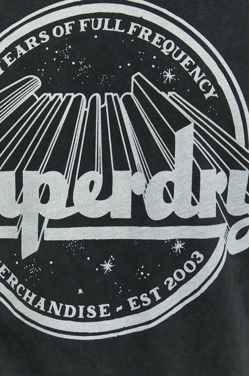 Superdry Памучна тениска в черно с принт - Pepit.bg