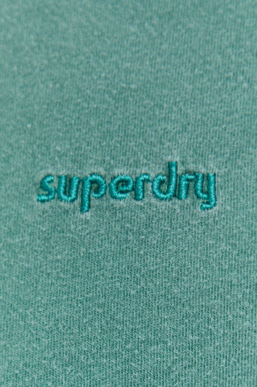 Superdry Памучна тениска в зелено с изчистен дизайн - Pepit.bg