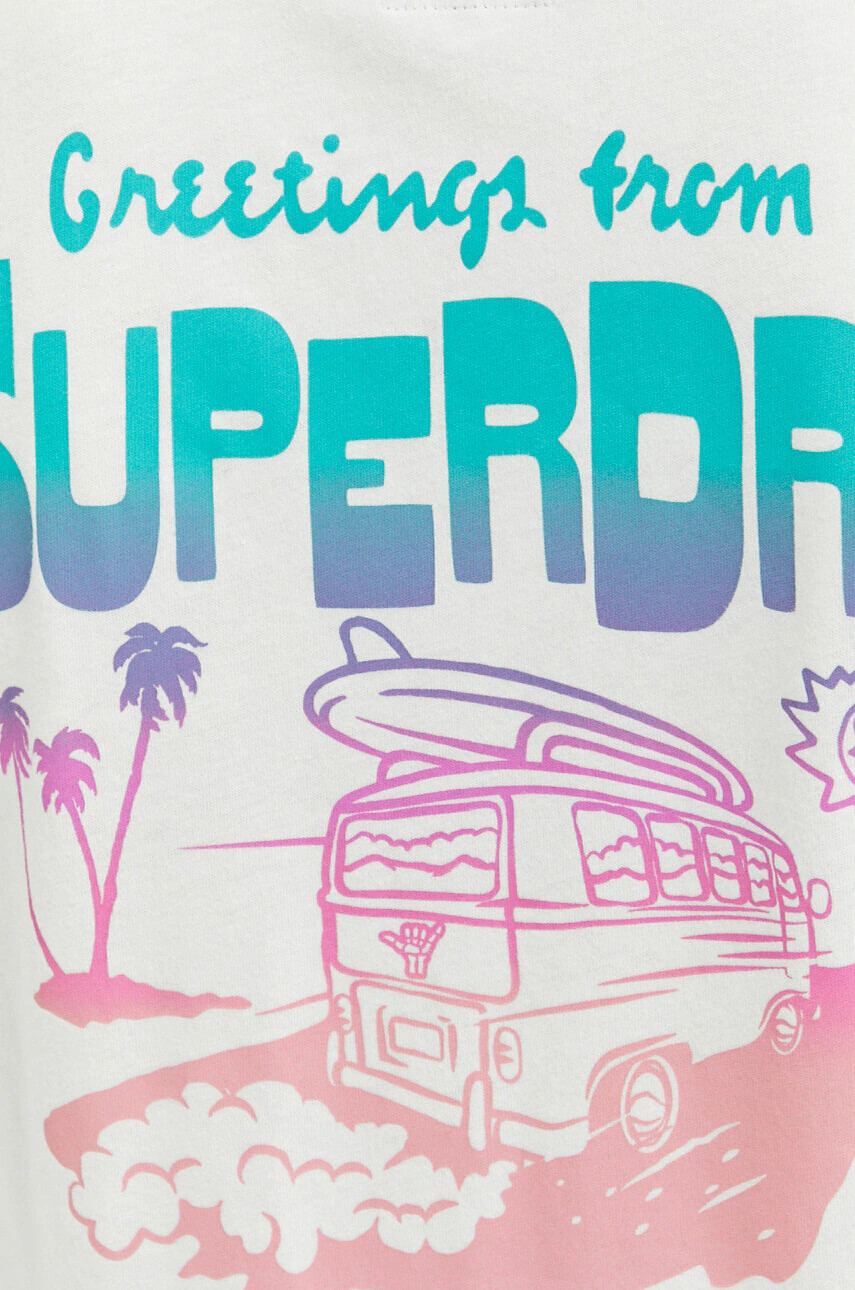 Superdry Памучна тениска в бяло с принт - Pepit.bg