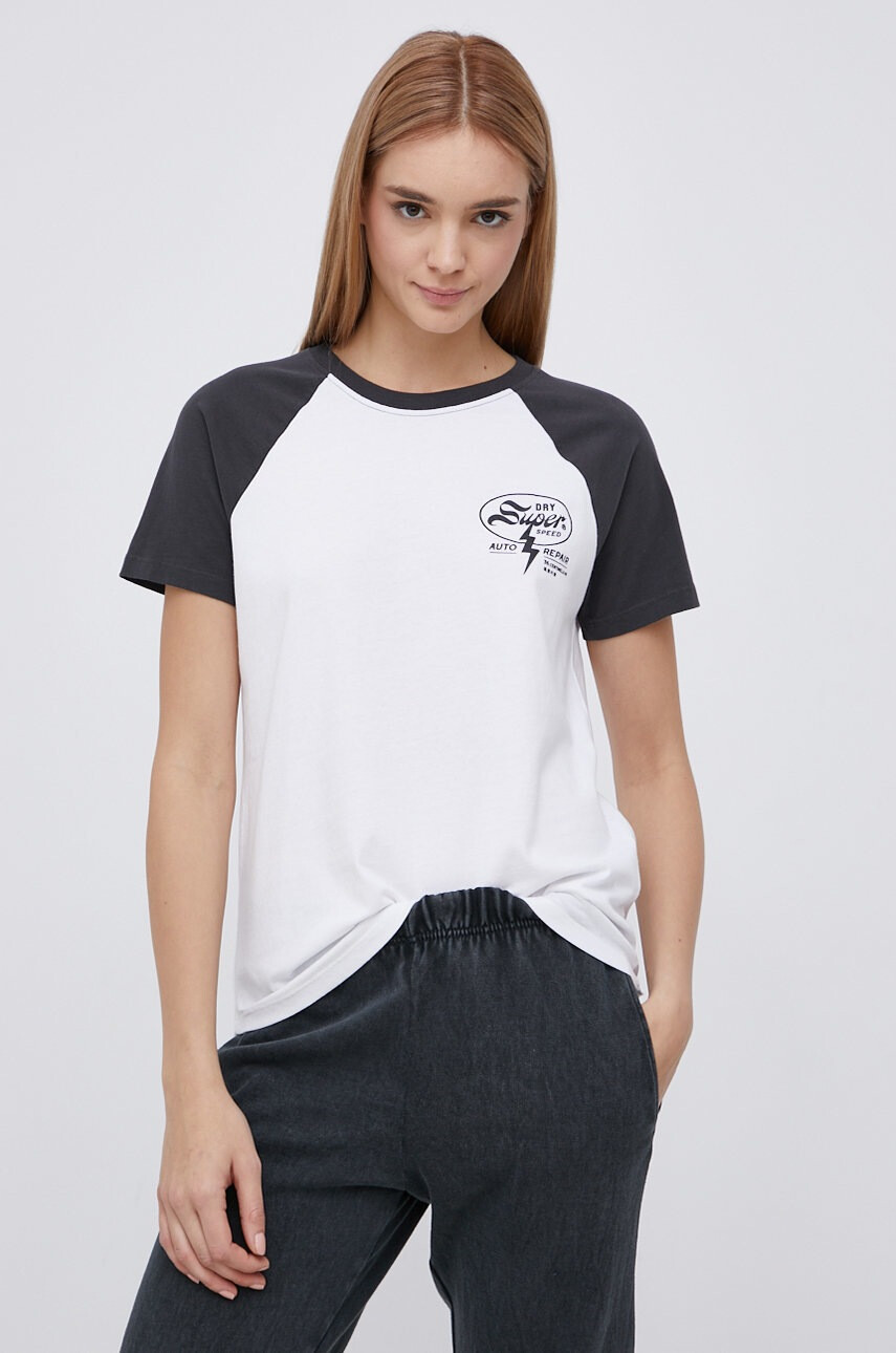Superdry Памучна тениска в бяло - Pepit.bg