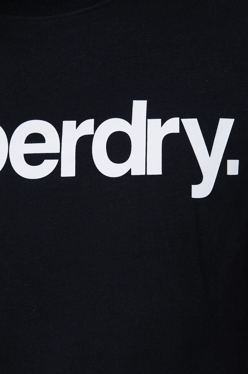 Superdry Памучна тениска в черно с принт - Pepit.bg