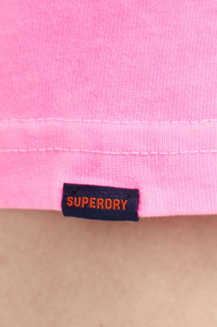 Superdry Памучна тениска с яка в лилаво с изчистен дизайн - Pepit.bg