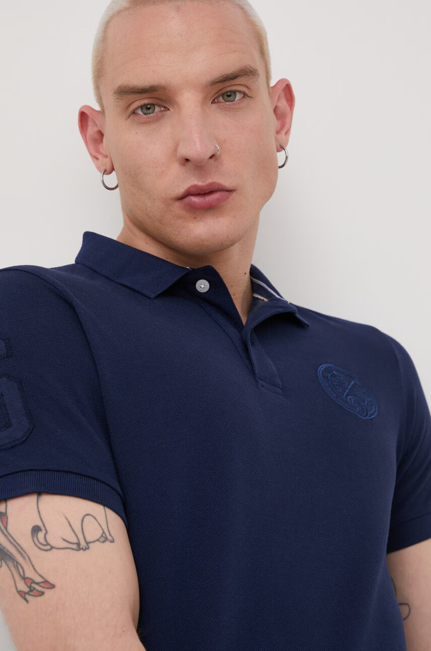 Superdry Памучна тениска с яка - Pepit.bg