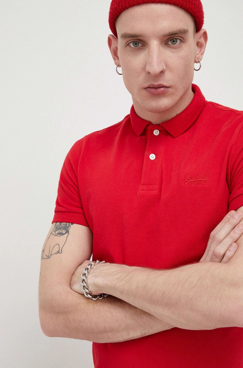 Superdry Памучна тениска с яка - Pepit.bg