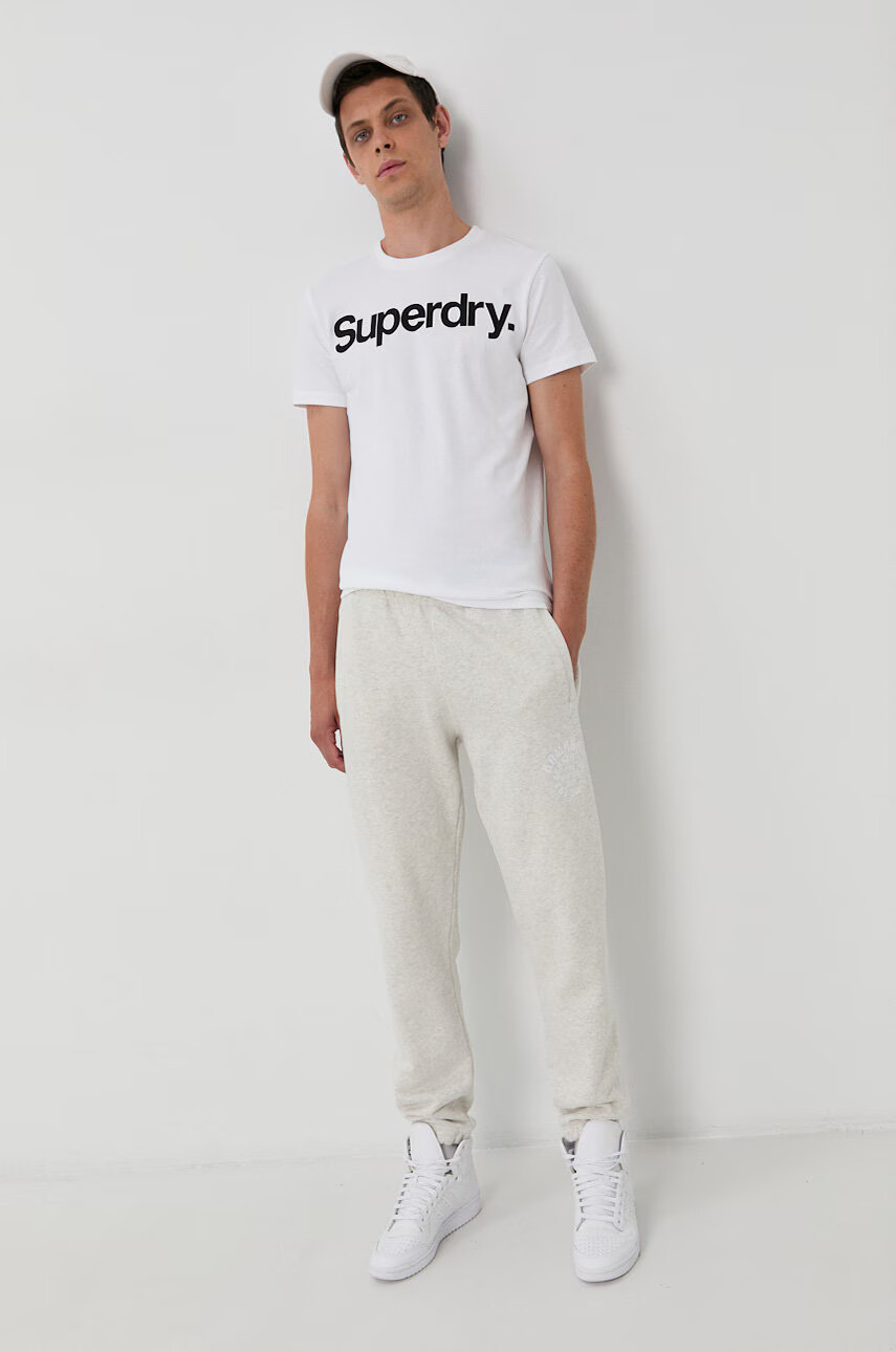 Superdry Панталон мъжки в сиво с изчистен дизайн - Pepit.bg