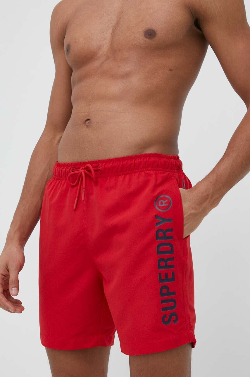 Superdry Плувни шорти в червено - Pepit.bg