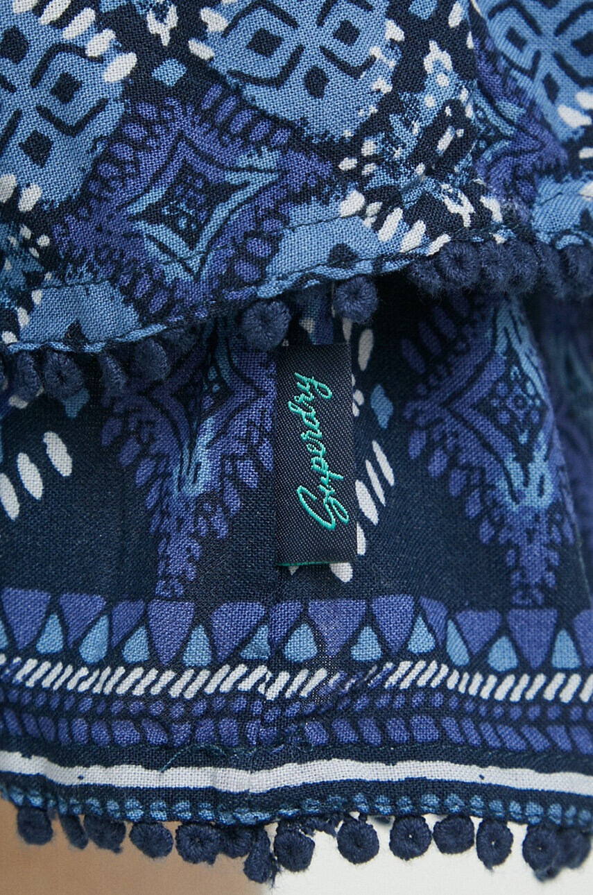 Superdry Пола в синьо къс модел разкроен модел - Pepit.bg