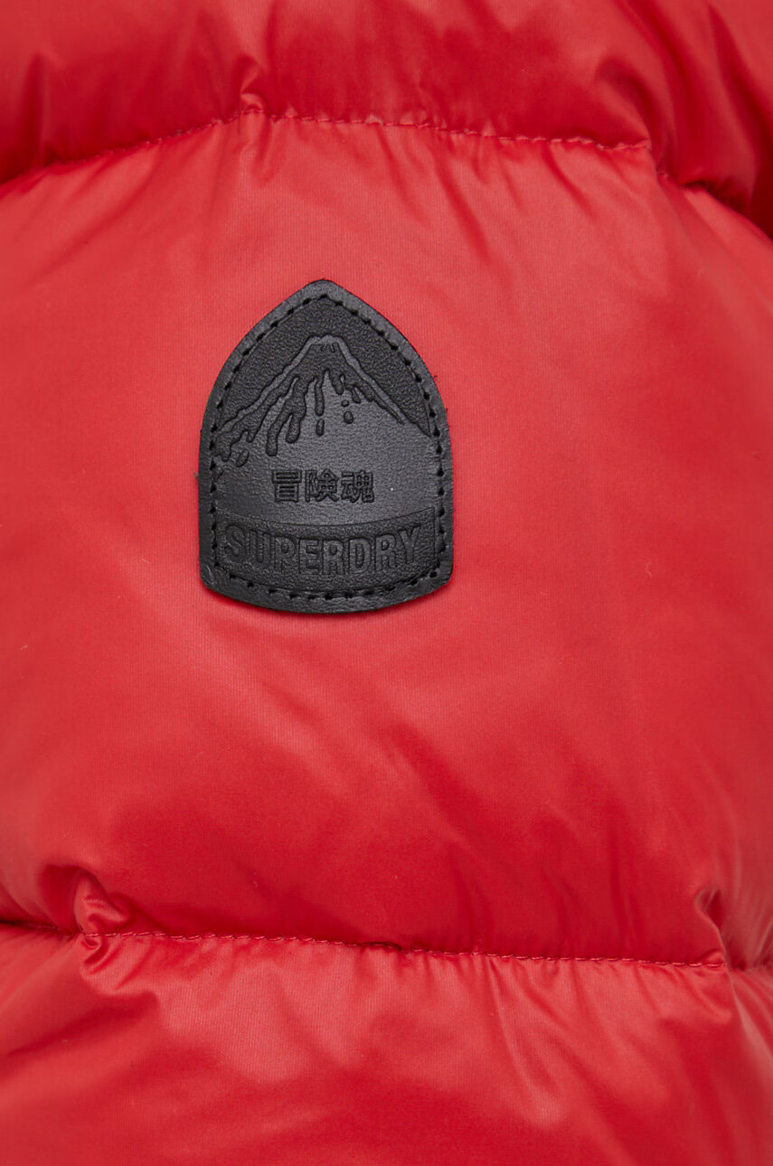 Superdry Пухено яке в червено със зимна изолация - Pepit.bg