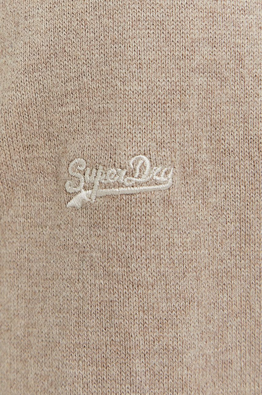 Superdry Пуловер с кашмир мъжки в бежово от лека материя - Pepit.bg