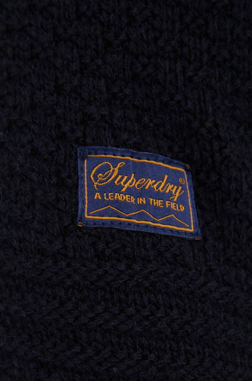 Superdry Пуловер с вълна мъжки в тъмносиньо - Pepit.bg